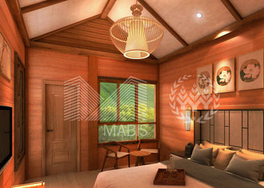 Camera prefabbricata della villa di aspetto di legno con il trattamento di superficie di placcatura dello zinco